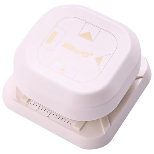 Scheibengebundener Locher für Planer, 4-in-1-Mehrzweckstanzer mit Lineal und Mustermarkierungen, tragbar, 8,9 x 8,9 cm, Weiß Scheibengebundener Locher für Planer, 4-in-1-Mehrzweckstanzer mit Lineal und Mustermarkierungen, tragbar, 8,9 x 8,9 cm, Weiß von Chewtoyo