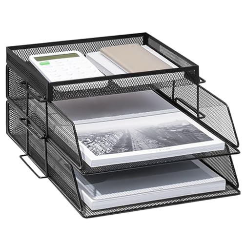 Schreibtisch-Organizer mit 3 Ebenen, Metall-Papierablage, Akten- und Zeitschriftenhalter für Büro, Zuhause oder Arbeitszimmer Schreibtisch-Organizer mit 3 Ebenen, Metall-Papierablage, Akten- und Zeitschriftenhalter für Büro, Zuhause oder Arbeitszimmer von Chewtoyo