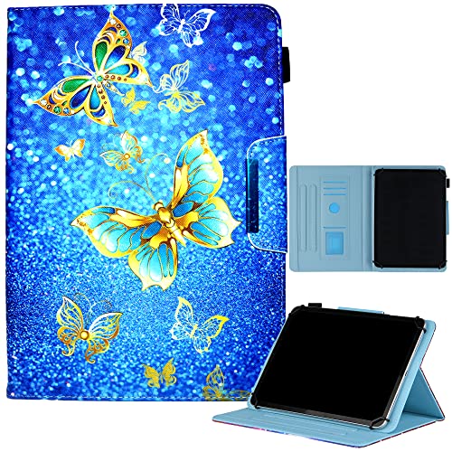Chgdss Universal-Schutzhülle für 24.1–26.7 cm (9.5–10.5 Zoll) Tablets, niedliches Cartoon-Design, Flip-Case aus Leder, Multi-Winkel mit Standfunktion, Android Windows Tablet, Schmetterling von Chgdss