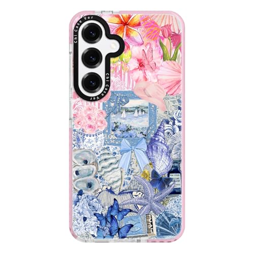 ChiCaseVer Schutzhülle für Samsung Galaxy S25, Motiv: Coastal Vintage Collage mit Blumen und Muscheln, militärischer Fallschutz, niedlich, weich, dünn, TPU, mit Kameraschutz für Frauen und Mädchen ChiCaseVer Schutzhülle für Samsung Galaxy S25, Motiv: Coastal Vintage Collage mit Blumen und Muscheln, militärischer Fallschutz, niedlich, weich, dünn, TPU, mit Kameraschutz für Frauen und Mädchen von ChiCaseVer