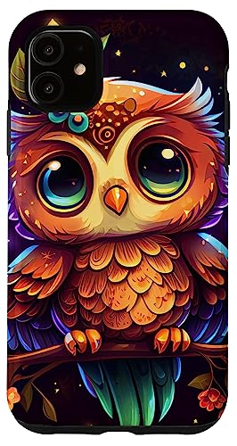 Hülle für iPhone 11 Süße Eule im Chibi-Stil mit himmlischen Elementen von Chibi Owl Merch