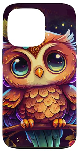 Hülle für iPhone 13 Pro Süße Eule im Chibi-Stil mit himmlischen Elementen von Chibi Owl Merch
