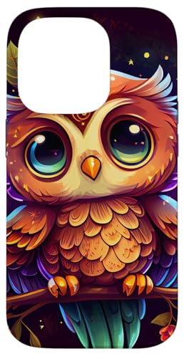 Hülle für iPhone 14 Pro Süße Eule im Chibi-Stil mit himmlischen Elementen von Chibi Owl Merch