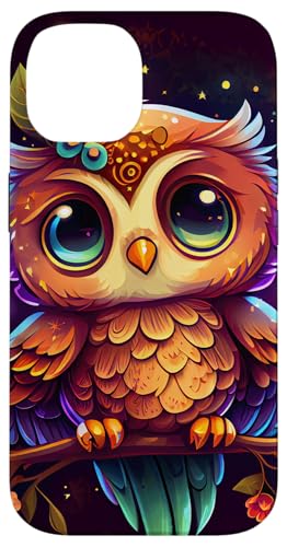 Hülle für iPhone 14 Süße Eule im Chibi-Stil mit himmlischen Elementen von Chibi Owl Merch