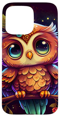 Hülle für iPhone 15 Pro Max Süße Eule im Chibi-Stil mit himmlischen Elementen von Chibi Owl Merch