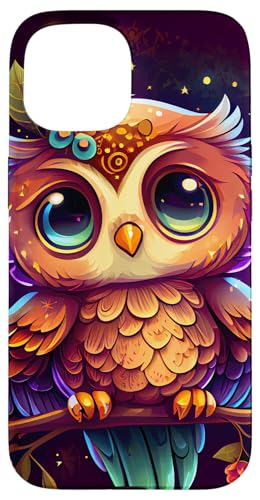 Hülle für iPhone 15 Süße Eule im Chibi-Stil mit himmlischen Elementen von Chibi Owl Merch