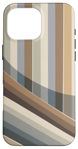 Abstrakte minimalistische gestreifte Retro-Geometrie Hülle für iPhone 16 Pro Max von Chic