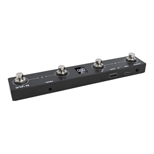 Für MIDI-Controller, für MIDI-Fußschalter-Controller, für M-VAVE Chocolate Plus, wiederaufladbar, 4-Tasten, für MIDI-Fußschalter-Controller, kabellos für MIDI-Controller (schwarz) von ChicBosom