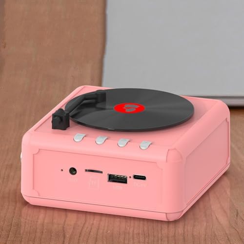 Player, CD-Player, tragbarer Sound-Lautsprecher, Bluetooth-kompatibel, TF-Karten oder USB-Laufwerke für Veranstaltungen im Freien oder auf Reisen (Rosa) von ChicBosom