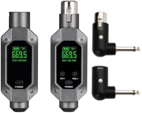 ChicBosomn Kabelloser Mikrofon-Konverter, XLR-Sendersystem für dynamisches Mikrofon, kabelloser XLR-Mikrofon-Sender, Empfänger, Plug-on, dynamischer Mikrofon-Adapter, kabelloses Mikrofonsystem von ChicBosomn