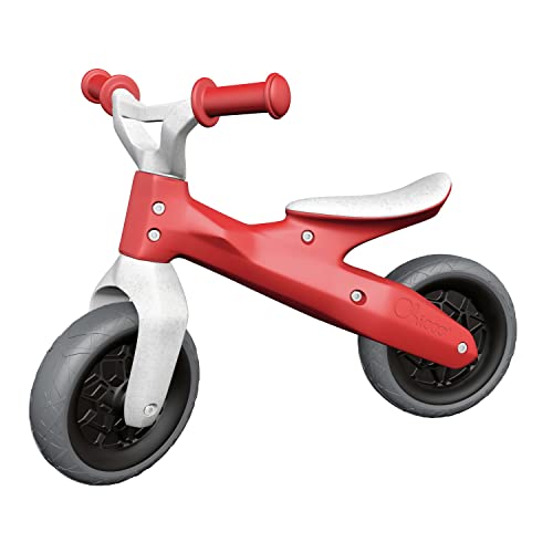 Chicco Balance Bike Eco Plastic, rot, Laufrad für Kinder von 18 Monaten bis 3 Jahren (bis zu 25 kg), Laufrad ohne Pedale, Ergonomischer Lenker und Sattel, Anti-Pannen-Räder, 80% Recycelter Kunststoff von Chicco
