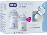 Chicco CHICCO_SET NaturalFeeling Saugflasche 150ml 0m+ + Flasche 250ml 2m+ + Sauger PhysioForma Comfort 0m+ Blau von Chicco