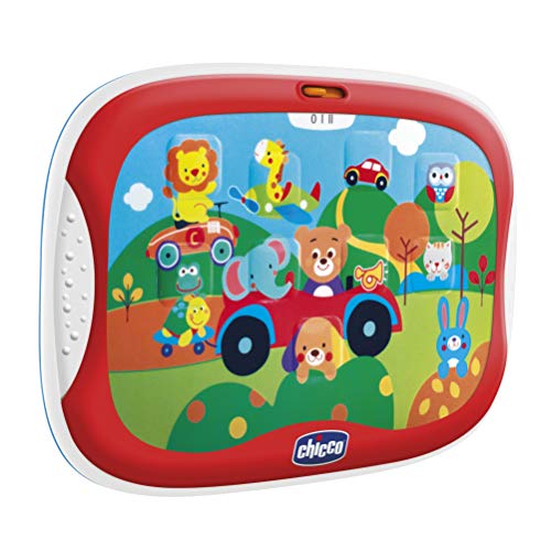 Chicco Tablet-Spiel für Tiere, elektronisch, sprechend, mit lustigen Tier-Inhalten, inklusive Batterien, 12-36 Monate, Mehrfarbig von Chicco