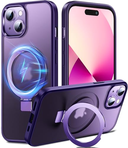 Chicfun 3-in-1 MagStänder für iPhone 13 Hülle, iPhone 14 Hülle für MagSafe, [Nr. 1 Magnetkraft+Handlicher Ständer+Militär Stoßfest] Schutzhülle Handyhülle iPhone 13/14 Phone Case Cover Silikon Bumper von Chicfun