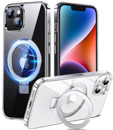 Chicfun 3-in-1 MagStänder für iPhone 13 Hülle, iPhone 14 Hülle für MagSafe, [Nr. 1 Magnetkraft+Handlicher Ständer+Militär Stoßfest] Schutzhülle Handyhülle iPhone 13/14 Phone Case Cover Silikon Bumper von Chicfun