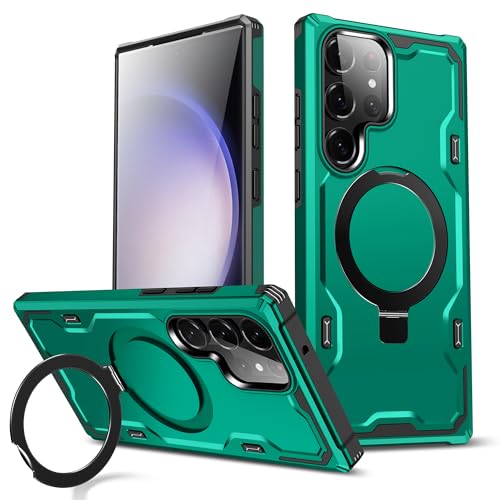 Chicfun Armour Defense für Samsung Galaxy S23 Ultra Hülle für Magsafe mit Magnet Ständer Ringhalter [360° Robust, NR.1 Militärisch Stoßfest] Handyhülle Samsung S23 Ultra 5g Case Cover Panzerhülle von Chicfun