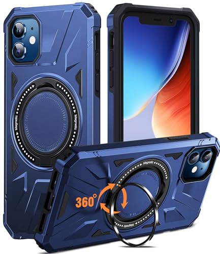 Chicfun Armour Warrior für iPhone 11 Hülle mit 360°Drehung Ständer Ringhalter [360° Robust, NR.1 Militärisch Stoßfest] Handyhülle iPhone 11 Schutzhülle iPhone 11 Case Cover Panzerhülle Blau von Chicfun