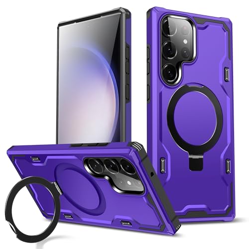 Chicfun Armour Defense für Samsung Galaxy S23 Ultra Hülle für Magsafe mit Magnet Ständer Ringhalter [360° Robust, NR.1 Militärisch Stoßfest] Handyhülle Samsung S23 Ultra 5g Case Cover Panzerhülle von Chicfun