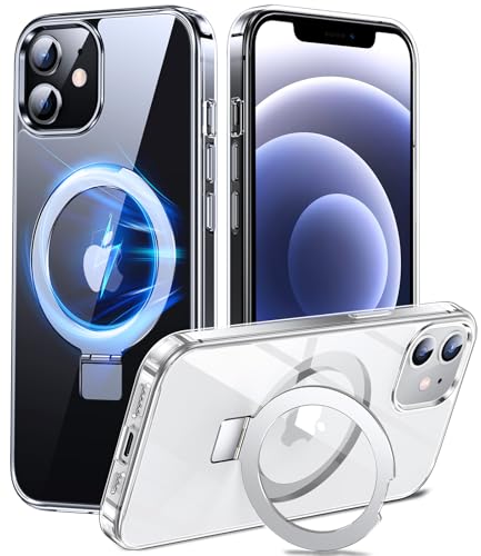 Chicfun Magnetisch Ständer für iPhone 12 Hülle für MagSafe [Nr.1Magnetkraft+Handlicher Ständer+Militär Stoßfest] Schutzhülle Handyhülle iPhone 12 Pro Case Cover Silikon Bumper Blau von Chicfun