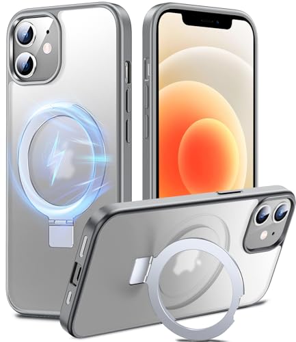 Chicfun Magnetisch Ständer für iPhone 12 Hülle für MagSafe [Nr.1Magnetkraft+Handlicher Ständer+Militär Stoßfest] Schutzhülle Handyhülle iPhone 12 Pro Case Cover Silikon Bumper Blau von Chicfun