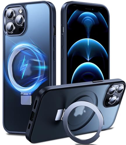 Chicfun Magnetisch Ständer für iPhone 12 Pro Max Hülle für MagSafe [Nr.1Magnetkraft+Handlicher Ständer+Militär Stoßfest] Schutzhülle Handyhülle iPhone 12 Pro Max Case Cover Silikon Bumper Schwarz von Chicfun
