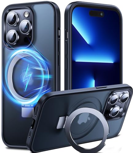 Chicfun Magnetisch Ständer für iPhone 13 Pro Max Hülle für MagSafe [Nr.1Magnetkraft+Handlicher Ständer+Militär Stoßfest] Schutzhülle Handyhülle iPhone 13 Pro Max Case Cover Silikon Bumper Schwarz von Chicfun