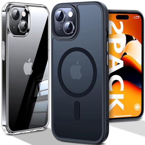 Chicfun [Nr.1 Stark Magnetisch für iPhone 15 Hülle für MagSafe [Nr.1 Schutzkraft und Magnetkraft] [15FT Militärisch Stoßfest] Handyhülle iPhone 15 Case Schutzhülle Silikon Matt Cover Schwarz von Chicfun