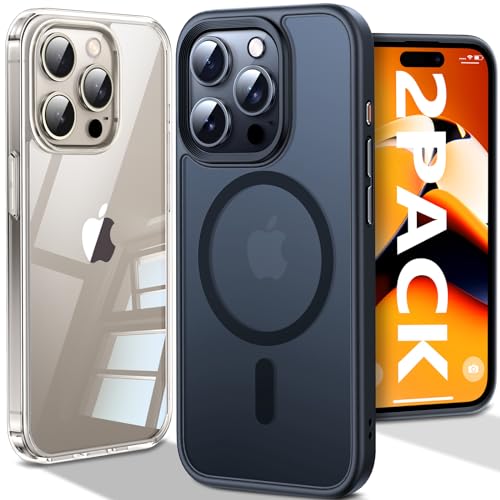 Chicfun [Nr.1 Stark Magnetisch für iPhone 15 Pro Max Hülle für MagSafe [Nr.1 Schutzkraft und Magnetkraft] [15FT Militärisch Stoßfest] Handyhülle 15 Pro Max Case Schutzhülle Silikon Matt Cover Schwarz von Chicfun