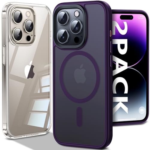 Chicfun [Nr.1 Stark Magnetisch für iPhone 15 Pro Max Hülle für MagSafe [Nr.1 Schutzkraft und Magnetkraft] [15FT Militärisch Stoßfest] Handyhülle 15 Pro Max Case Schutzhülle Silikon Matt Cover Violett von Chicfun