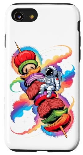 Astronaut Weltraum Hähnchen Grill Planet Sterne BBQ Hülle für iPhone SE (2020) / 7 / 8 von Chicken BBQ Lover Gifts