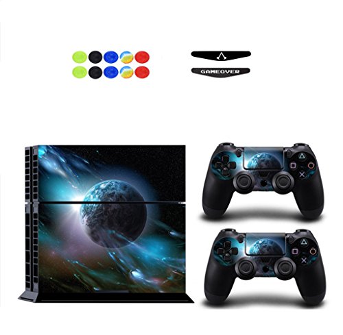 Skin for PS4, Chickw1 Design Folie Aufkleber Sticker schützende Haut Schale für Sony Playstation 4 Konsole und 2 Dualshock Controller Skins + 10 pc Silikon Thumb Grips + 2pc zufällig Light Bar (Erde) Skin for PS4, Chickw1 Design Folie Aufkleber Sticker schützende Haut Schale für Sony Playstation 4 Konsole und 2 Dualshock Controller Skins + 10 pc Silikon Thumb Grips + 2pc zufällig Light Bar (Erde) von Chickwin