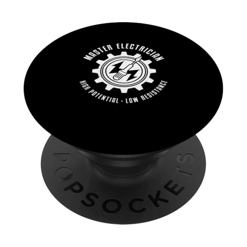 Elektromeister, hohe Potenzialelektrik mit niedrigem Widerstand PopSockets Klebender PopGrip Elektromeister, hohe Potenzialelektrik mit niedrigem Widerstand PopSockets Klebender PopGrip von Chief Electrician Journey