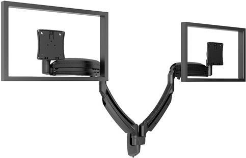 CHIEF KONTOUR K1W - Duale Doppelarm- Schwenkhalterung (10-30), Wandmontage, für Dual Display, Auszug max. 525mm, Höhenverstellbar max. 330mm, 75x75 bis 100x100, +75°/-10° neigbar, 2,3-11,3Kg á Display, schwarz (K1W220B) von Chief