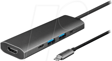 CFT DSC-502 - USB 3.0 Hub 5 Port, USB-C zu 1x USB C, 2x USB A, 1x HDMI, 1x PD von Chieftec