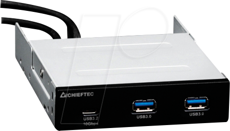 CFT MUB-3003C - Frontpanel, 3,5, 1x USB 3.1 Typ-C, 2x USB 3.0 Typ-A von Chieftec