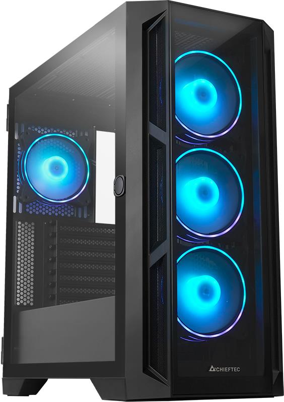 Chieftec Gamer Series APEX - Tower - ATX - Seitenteil mit Fenster (gehärtetes Glas) - keine Spannungsversorgung (ATX) - Schwarz - USB/Audio (GA-01B-TG-OP) von Chieftec