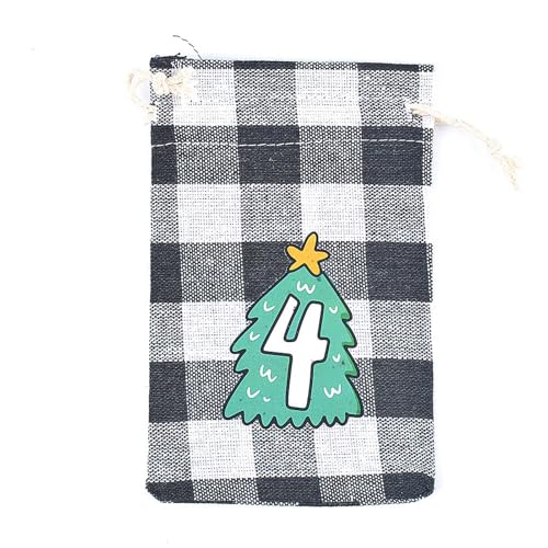 Weihnachts-Adventstüten-Set – 24 Beutel mit Kordelzug mit Clips | Urlaubs-Countdown-Kalenderbeutel für Gastgeschenke und Heimdekoration Weihnachts-Adventstüten-Set – 24 Beutel mit Kordelzug mit Clips | Urlaubs-Countdown-Kalenderbeutel für Gastgeschenke und Heimdekoration von Chienc