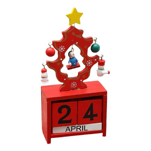 Weihnachts-Countdown-Kalender - Holz-Adventskalender für Countdown bis Weihnachten, 13,5 cm Vintage-Schreibtischkalenderblöcke, Winterferiendekoration für Bauernhaus, Klassenzimmer, Restaurant Weihnachts-Countdown-Kalender - Holz-Adventskalender für Countdown bis Weihnachten, 13,5 cm Vintage-Schreibtischkalenderblöcke, Winterferiendekoration für Bauernhaus, Klassenzimmer, Restaurant von Chienc