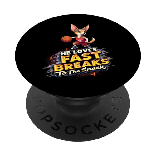 Lustiges Basketball-Geschenk für Chihuahua-Hundeliebhaber PopSockets Klebender PopGrip von Chihuahua Fun Designs