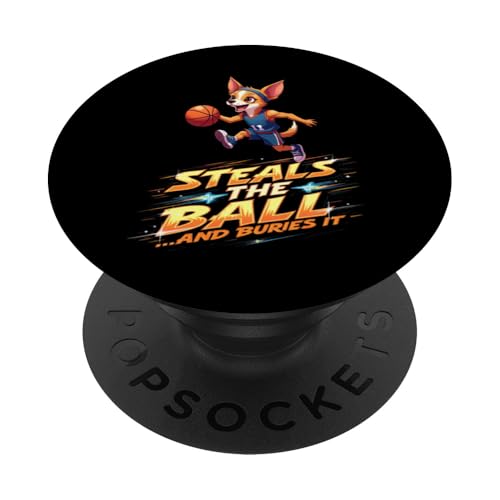 Lustiges Basketball-Geschenk für Chihuahua-Hundeliebhaber PopSockets Klebender PopGrip von Chihuahua Fun Designs