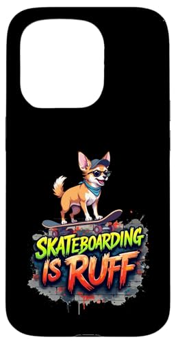 Lustiges Skateboard-Geschenk für Chihuahua-Hundebesitzer Hülle für iPhone 15 Pro von Chihuahua Fun Designs