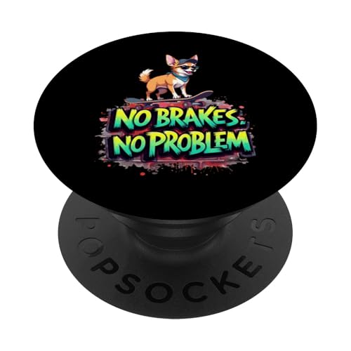 Lustiges Skateboard-Geschenk für Chihuahua-Hundebesitzer PopSockets Klebender PopGrip von Chihuahua Fun Designs