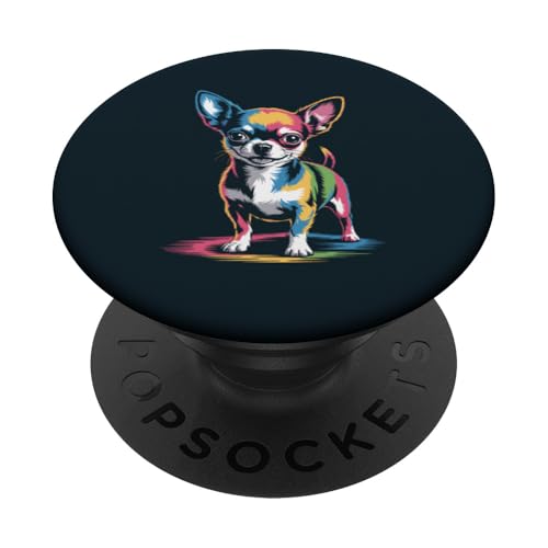 Buntes Chihuahua-Kunstwerk Chihuahua PopSockets Klebender PopGrip Buntes Chihuahua-Kunstwerk Chihuahua PopSockets Klebender PopGrip von Chihuahua Lover Gifts & Tees