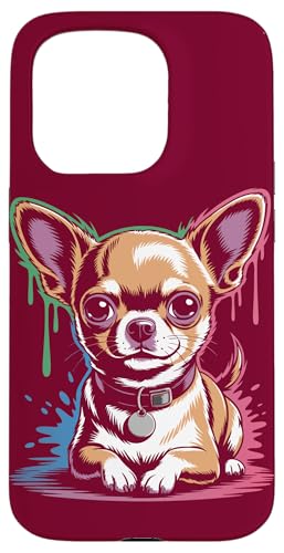 Chihuahua Art Buntes Chihuahua Hülle für iPhone 15 Pro von Chihuahua Lover Gifts & Tees