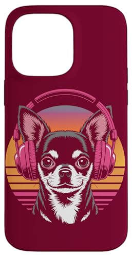 Chihuahua Kopfhörer Retro Chihuahua Hülle für iPhone 14 Pro Max von Chihuahua Lover Gifts & Tees