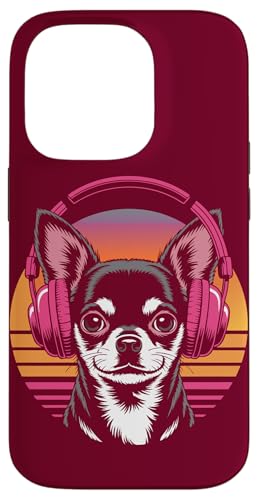 Chihuahua Kopfhörer Retro Chihuahua Hülle für iPhone 14 Pro von Chihuahua Lover Gifts & Tees