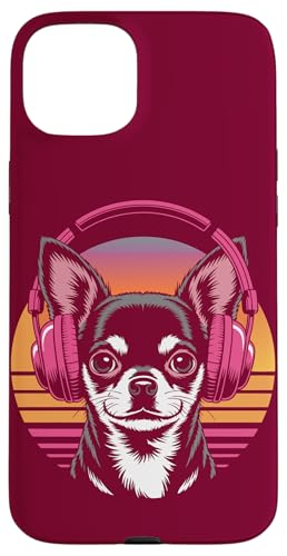 Chihuahua Kopfhörer Retro Chihuahua Hülle für iPhone 15 Plus von Chihuahua Lover Gifts & Tees