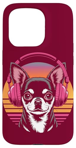 Chihuahua Kopfhörer Retro Chihuahua Hülle für iPhone 15 Pro von Chihuahua Lover Gifts & Tees