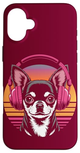 Chihuahua Kopfhörer Retro Chihuahua Hülle für iPhone 16 Plus von Chihuahua Lover Gifts & Tees