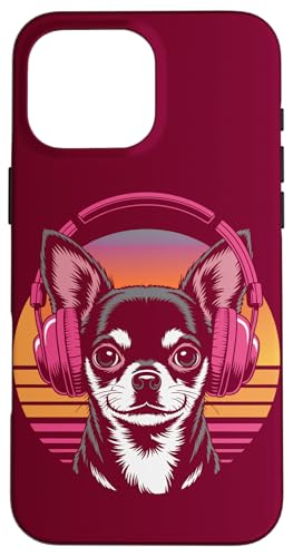 Chihuahua Kopfhörer Retro Chihuahua Hülle für iPhone 16 Pro Max von Chihuahua Lover Gifts & Tees